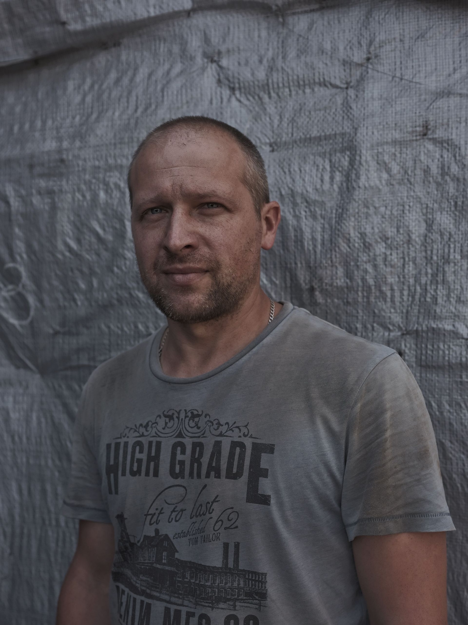 Serhii Shapoval, 39, a mechanic, in Pavlohrad, Ukraine, on August 15, 2026.