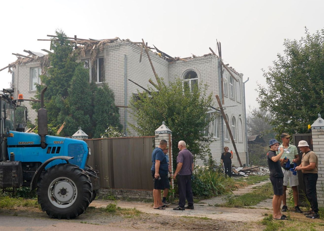 Anastasia's house in the aftermath of the Russian attack on Kyiv and Kyiv Oblast, Ukraine, on Aug. 5, 2026.