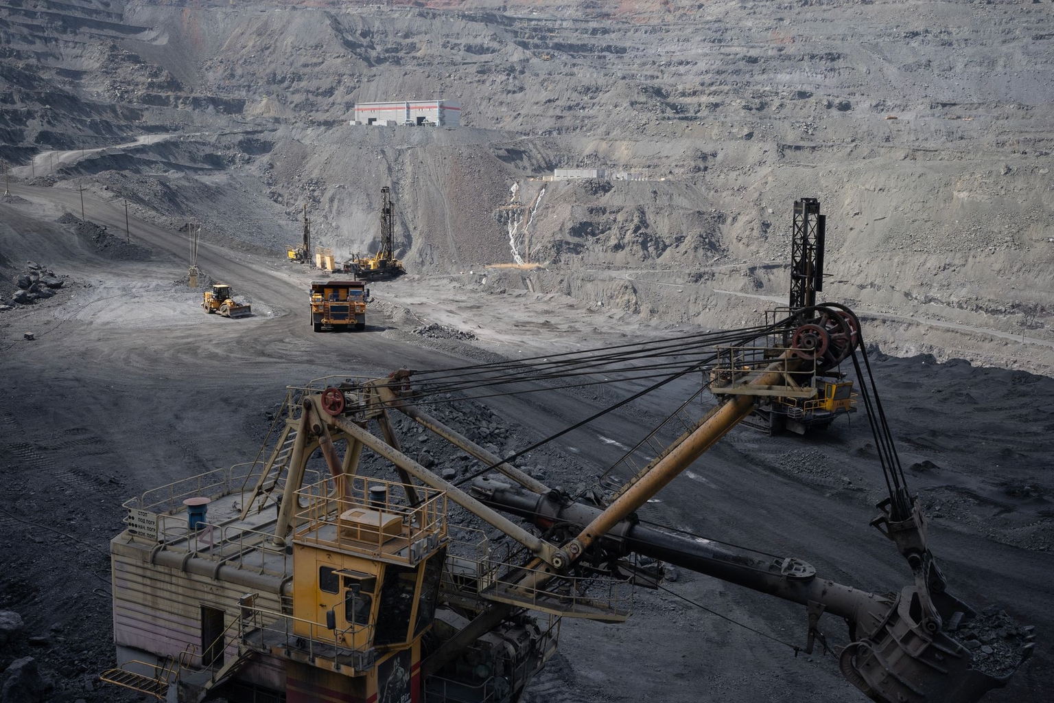 The Northern Iron Ore open-pit mine is seen in Kryvyi Rih, Ukraine, on April 14, 2026.