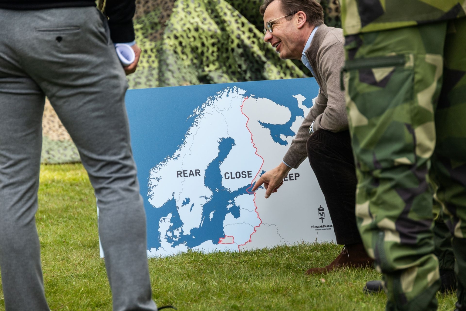 Ulf Kristersson visits a civil defence training centre in Revinge, Sweden, on May 21, 2026.