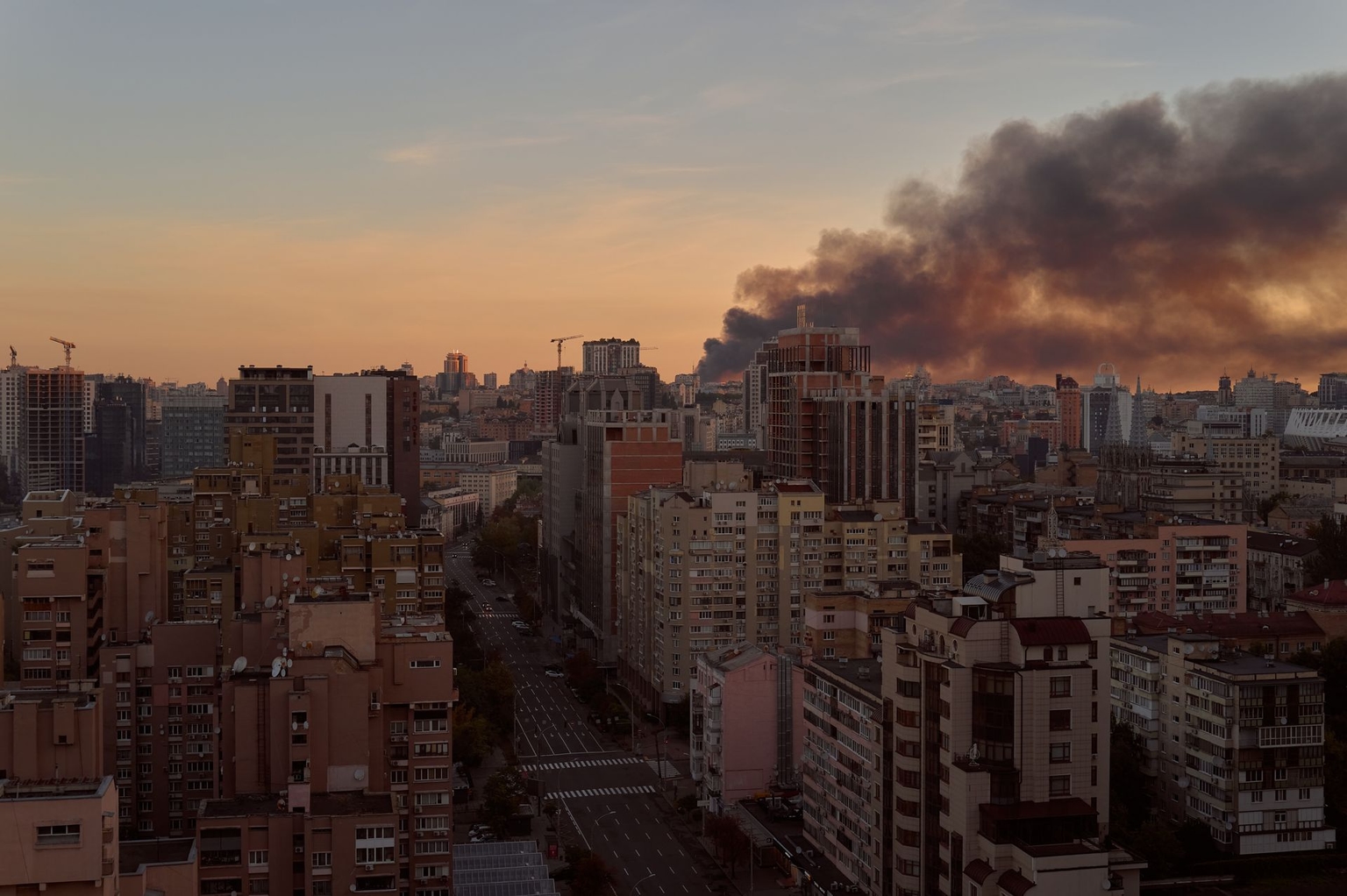 The city deals with the aftermath of a massive Russian missile and drone attack in Kyiv, Ukraine, on Sept. 8, 2026.