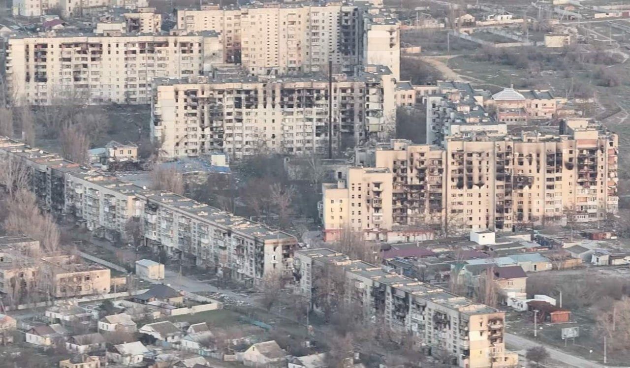 The aerial view of Oleshky, a Russian-occupied town in Kherson Oblast, Ukraine in a photo published on Sept.16, 2026.