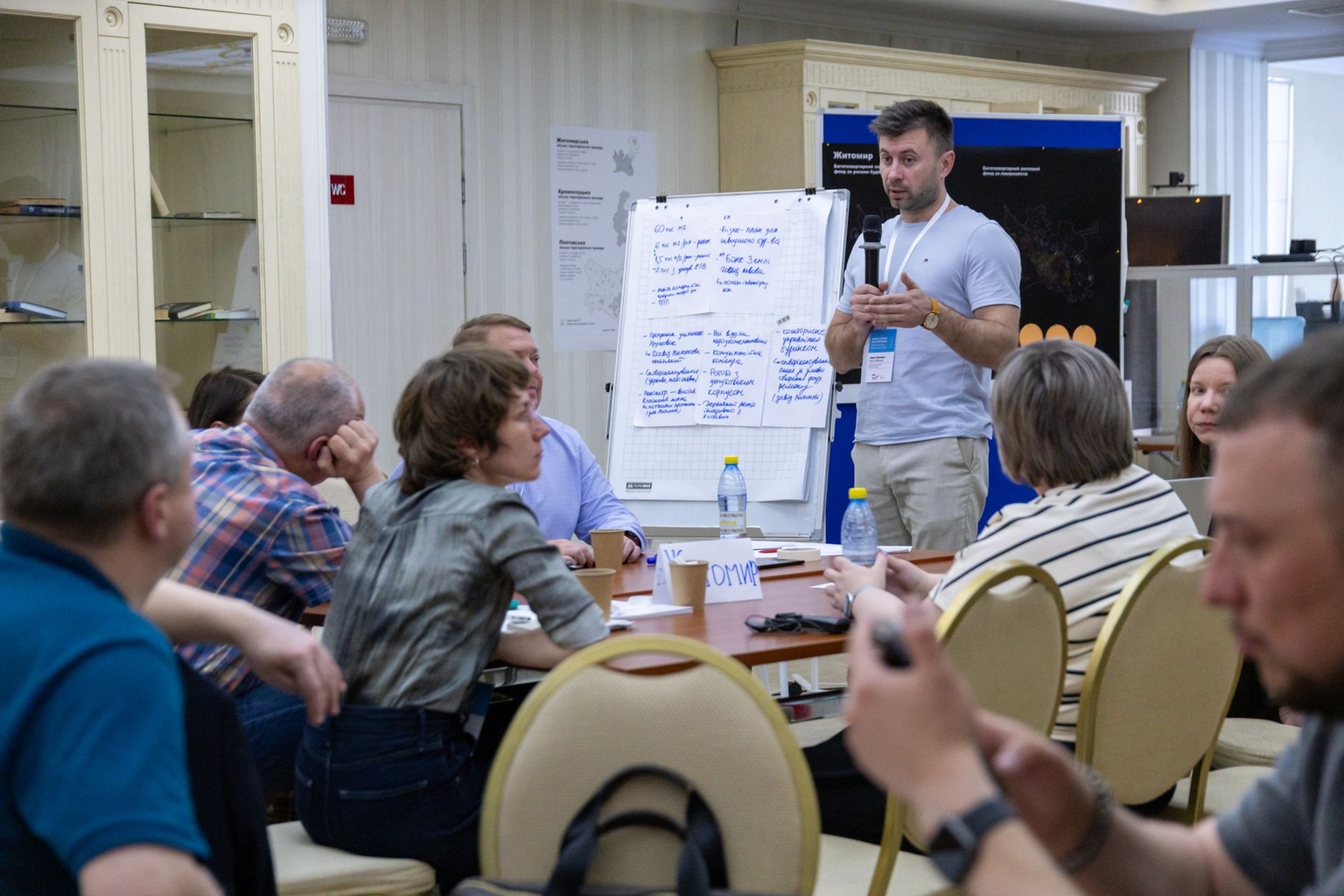 SUR project director Erik Schweikhardt attends a meeting in Zhytomyr, Ukraine, on Nov. 3, 2025.