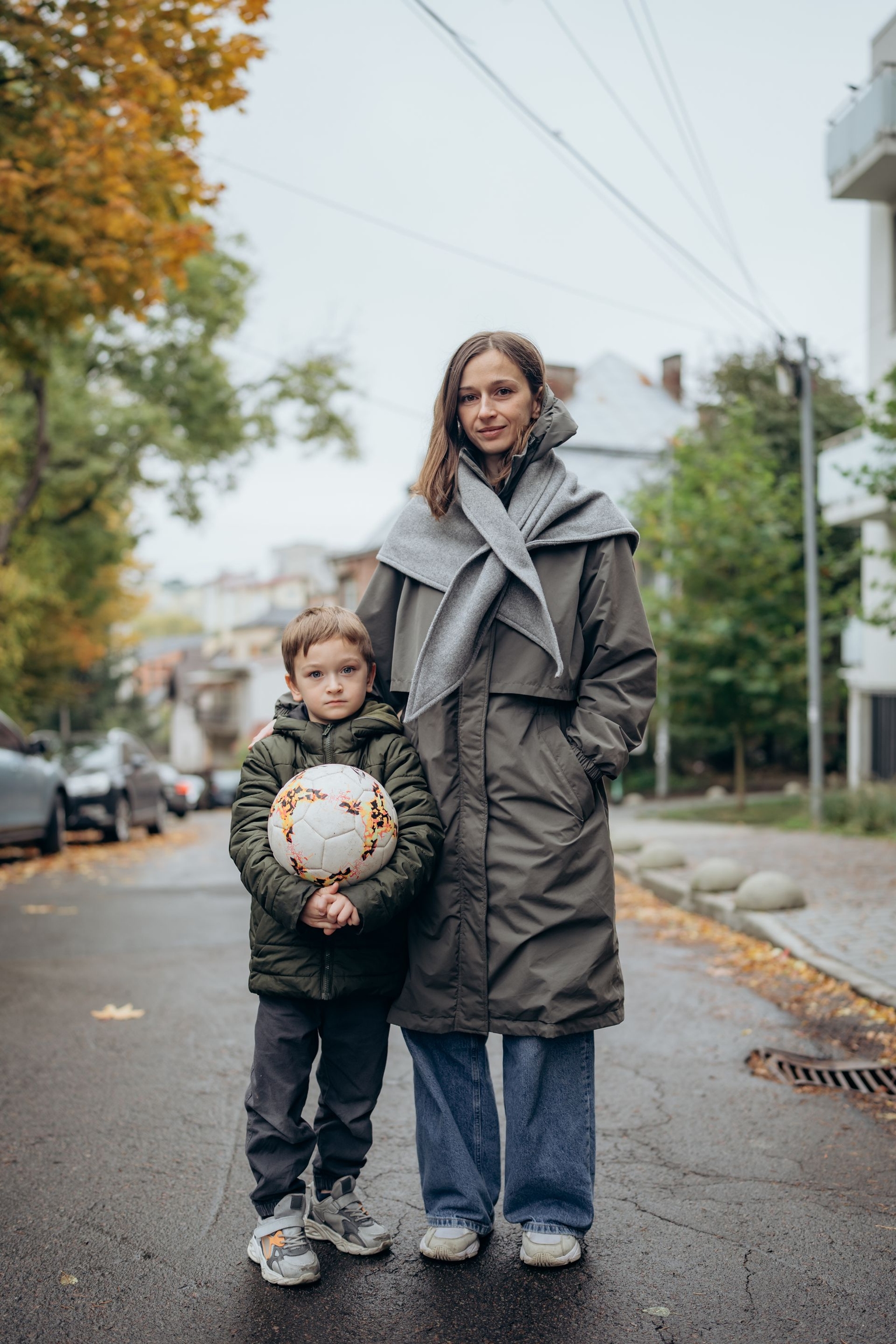 Anna Lodyhina with her 5-year-old son, Yukhym, in Lviv, Ukraine, on Oct. 18, 2026.