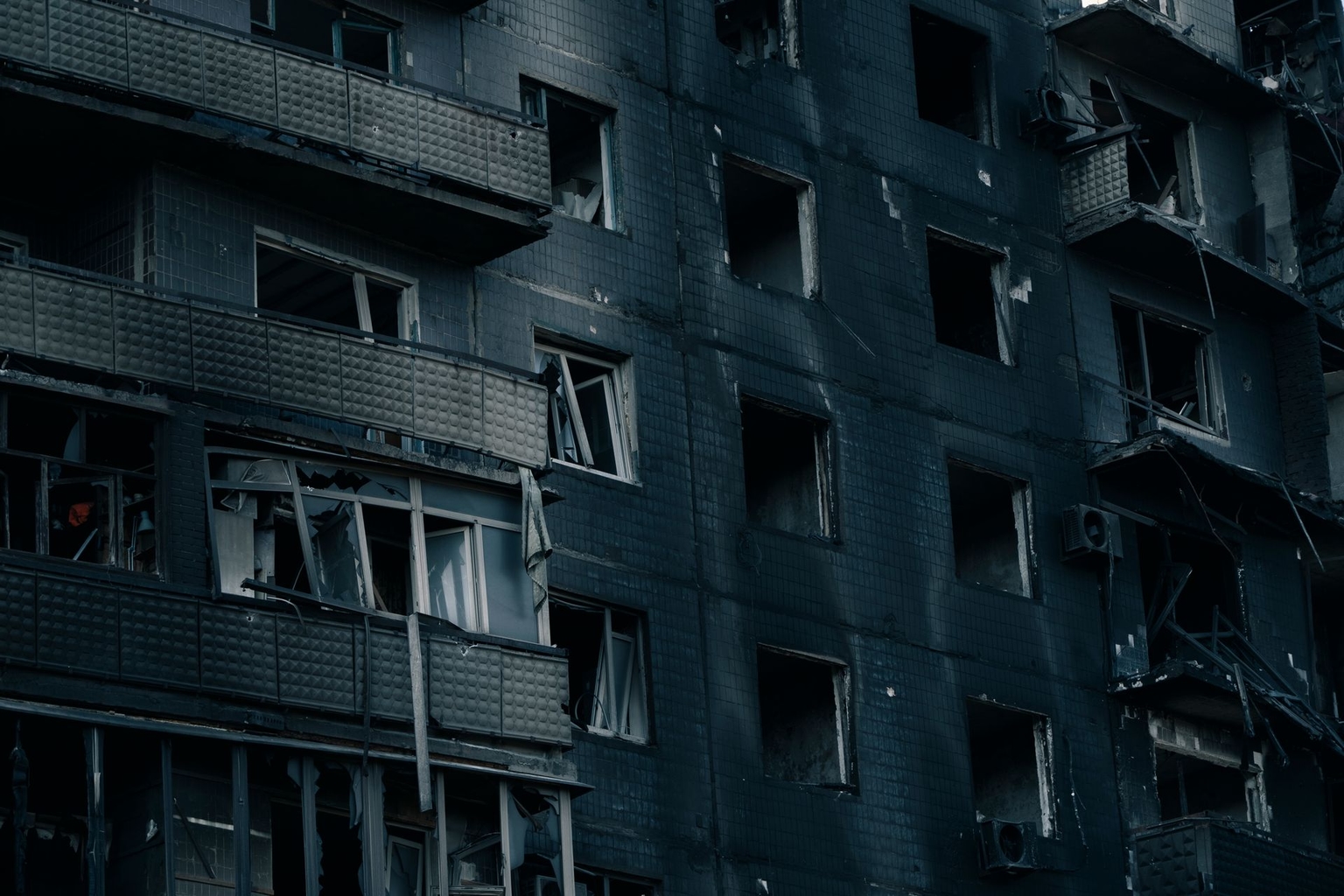 Destroyed residential buildings in Dobropillia, Donetsk Oblast, Ukraine, on June 28, 2026.