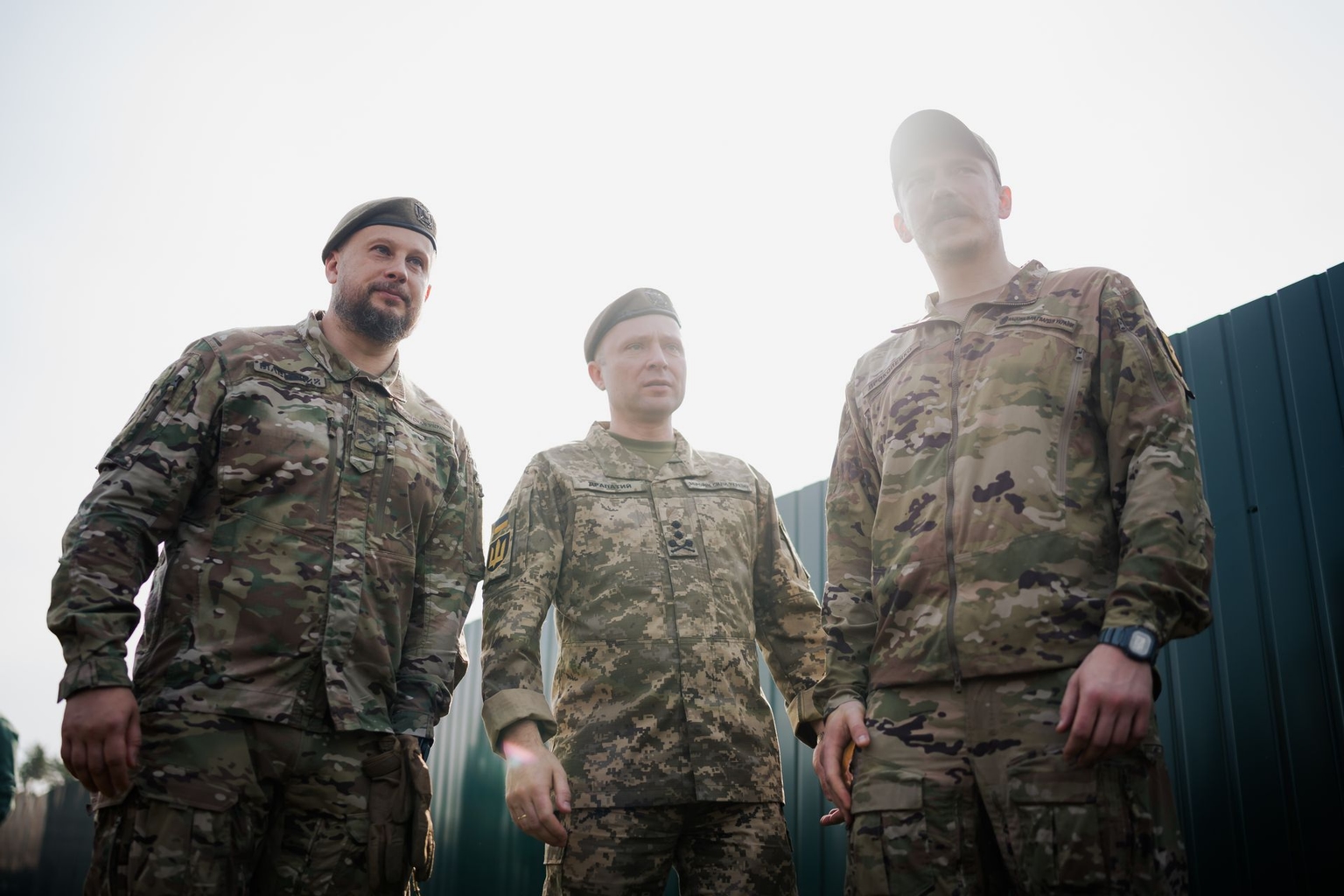 Ukrainian military commanders attend Yevhen Konovalets' reburial ceremony in Vita-Poshtova, Kyiv Oblast, Ukraine, on Aug. 18, 2026.