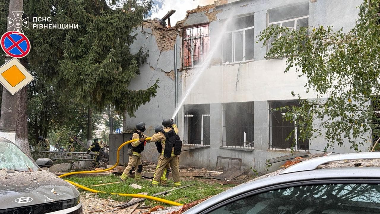 Russian drone strikes educational building in Rivne, injures 20
