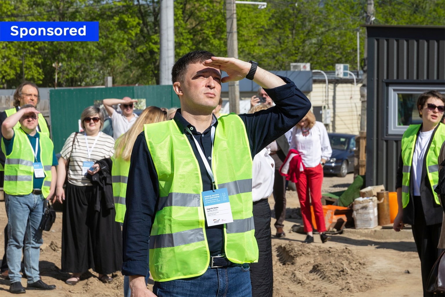SUR project members visit a construction site in Zhytomyr, Ukraine, on May 6, 2026.