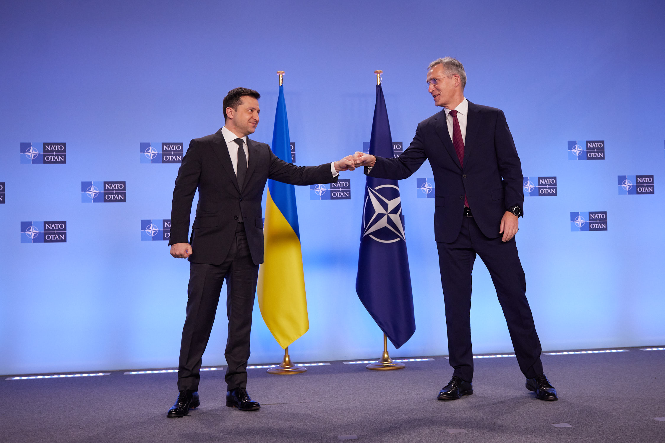 NATO chief Stoltenberg says Russian military buildup continues unabated, as he meets Zelensky in Brussels