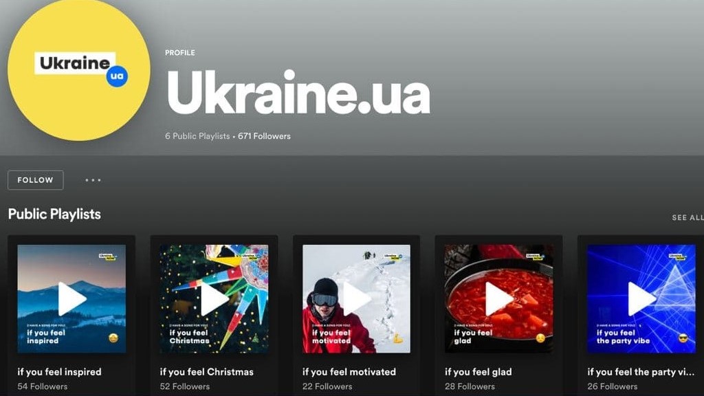 Ukraine launches its official Spotify account